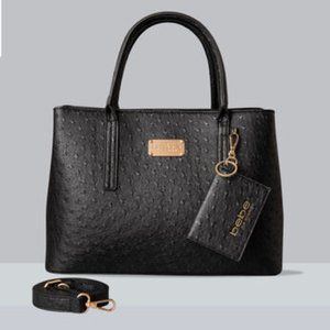 Bebe Aubrey Satchel ( Ostrich) with card holder